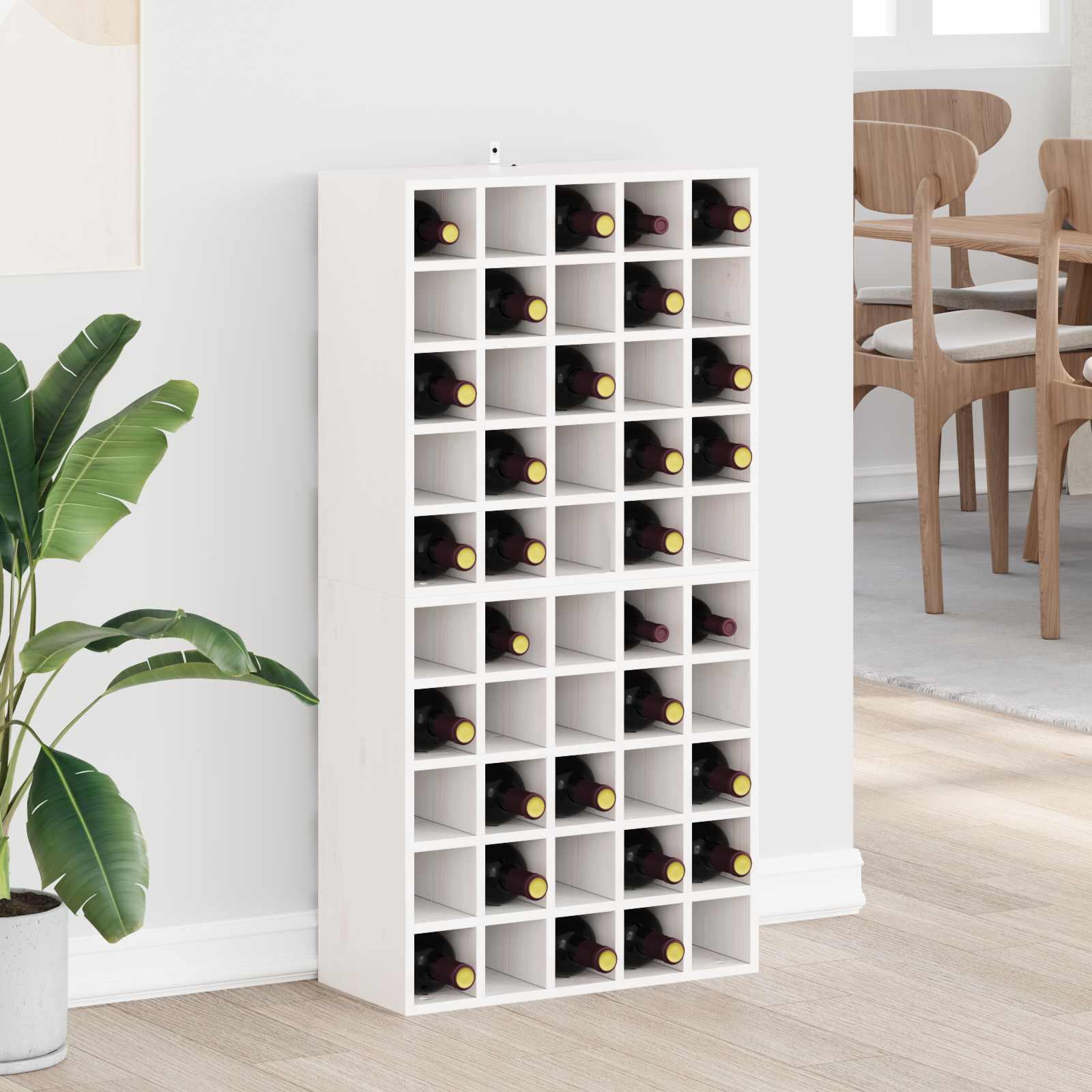 Vinfad - 2 stk i hvid, 56 × 25 × 56 cm - massiv fyrretræ