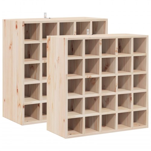 Vinfad 2 stk Naturfarvet 56 x 25 x 56 cm Massiv fyrretræ