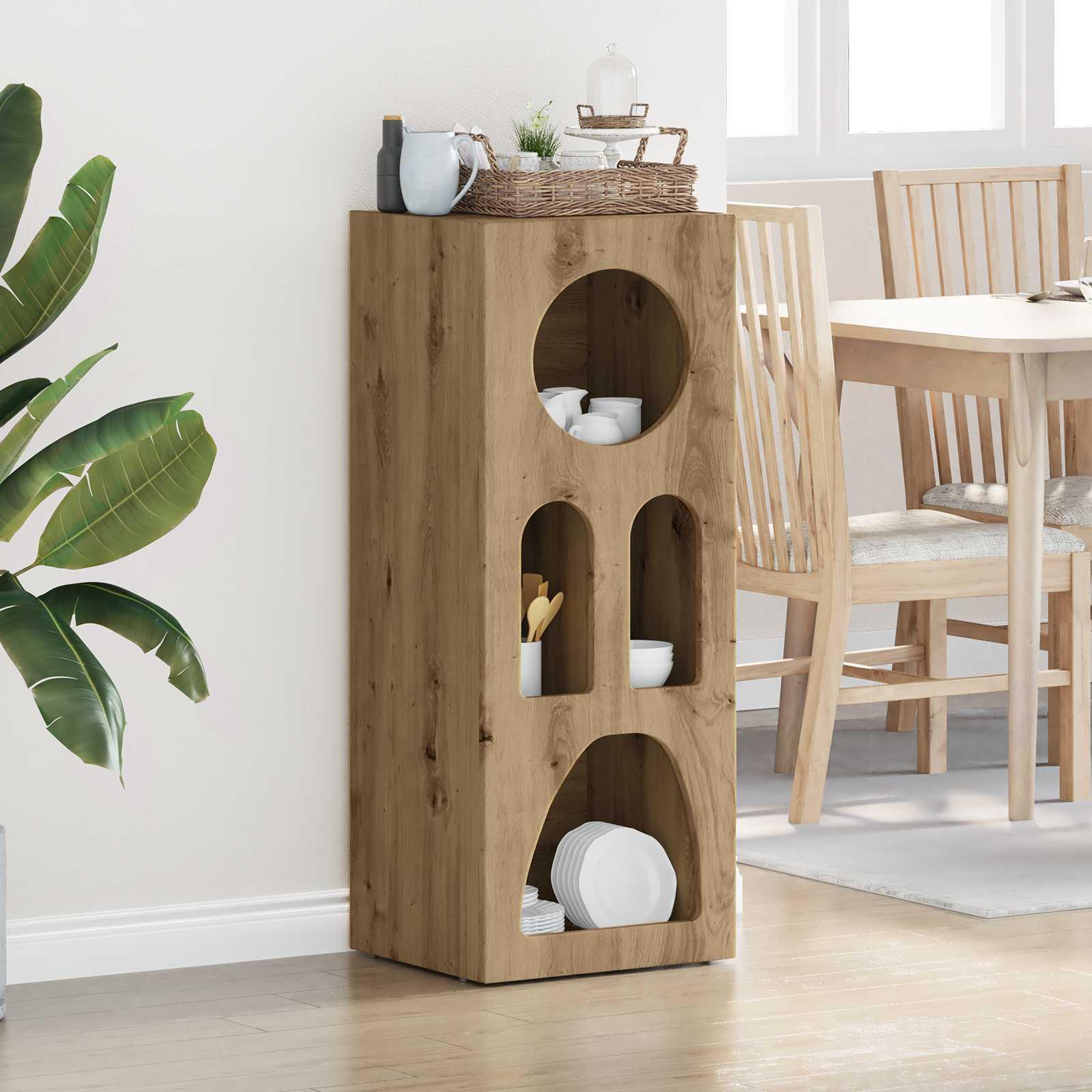 Sidebord Artisan Egetræ 40 x 35 x 100.5 cm Konstrueret træ