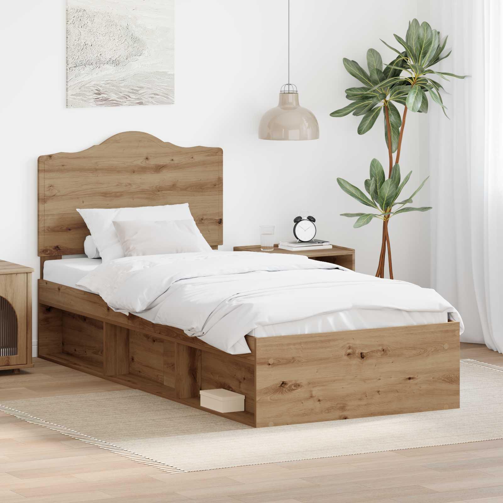 Sengestel med hovedgÃ¦rde Artisan eg 90 x 190 cm Massiv fyrretrÃ¦