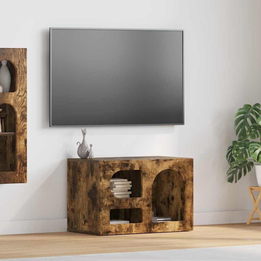 TV-skab i rÃ¸get eg - konstrueret trÃ¦, 60 Ã 35 Ã 40 cm