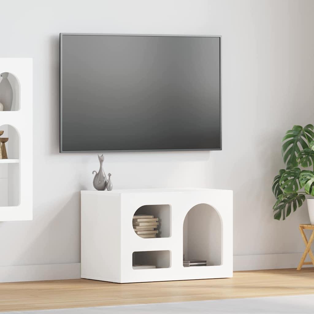 TV-skab Hvid 60 x 35 x 40 cm Konstrueret træ
