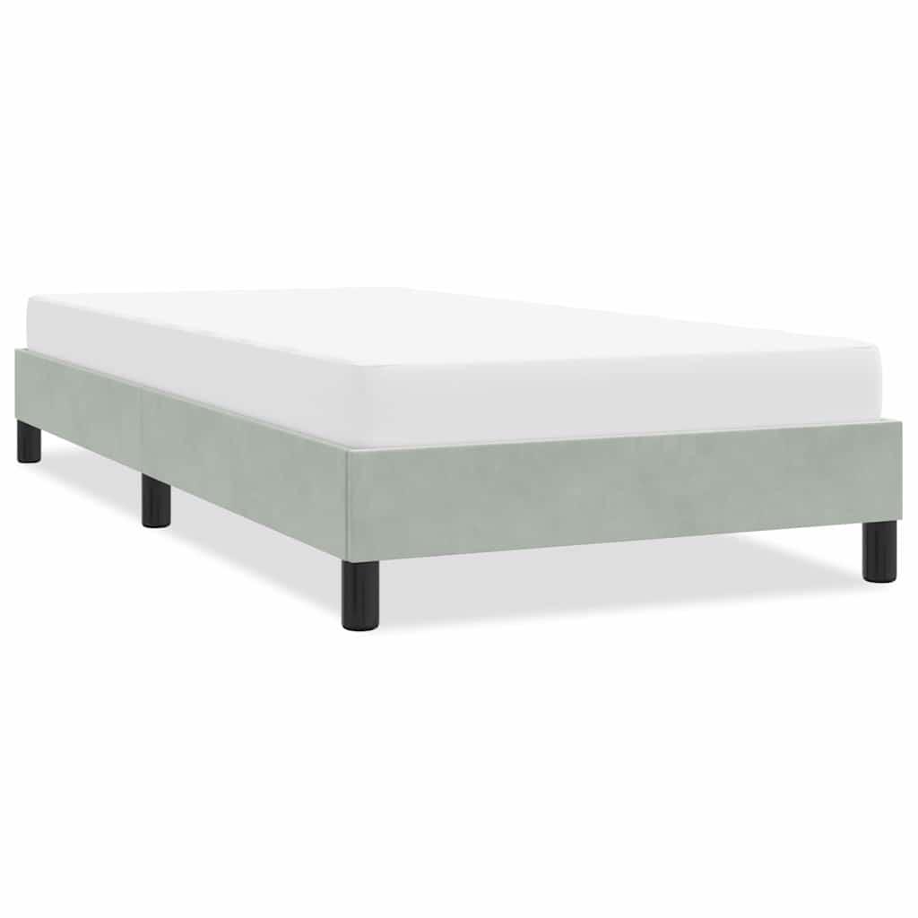 Sengeramme uden madras 100x210 cm fløjl lysegrå