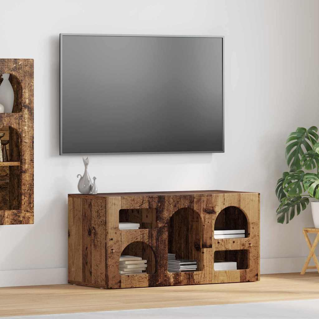 TV-skab Gammelt træ 80 x 35 x 40 cm Konstrueret træ