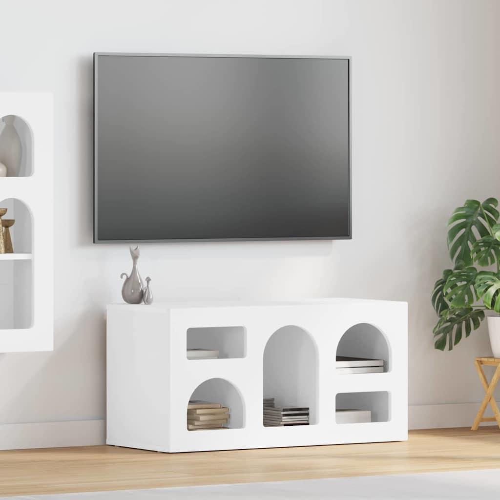 TV-skab Høj gloss hvid 80 x 35 x 40 cm Konstrueret træ