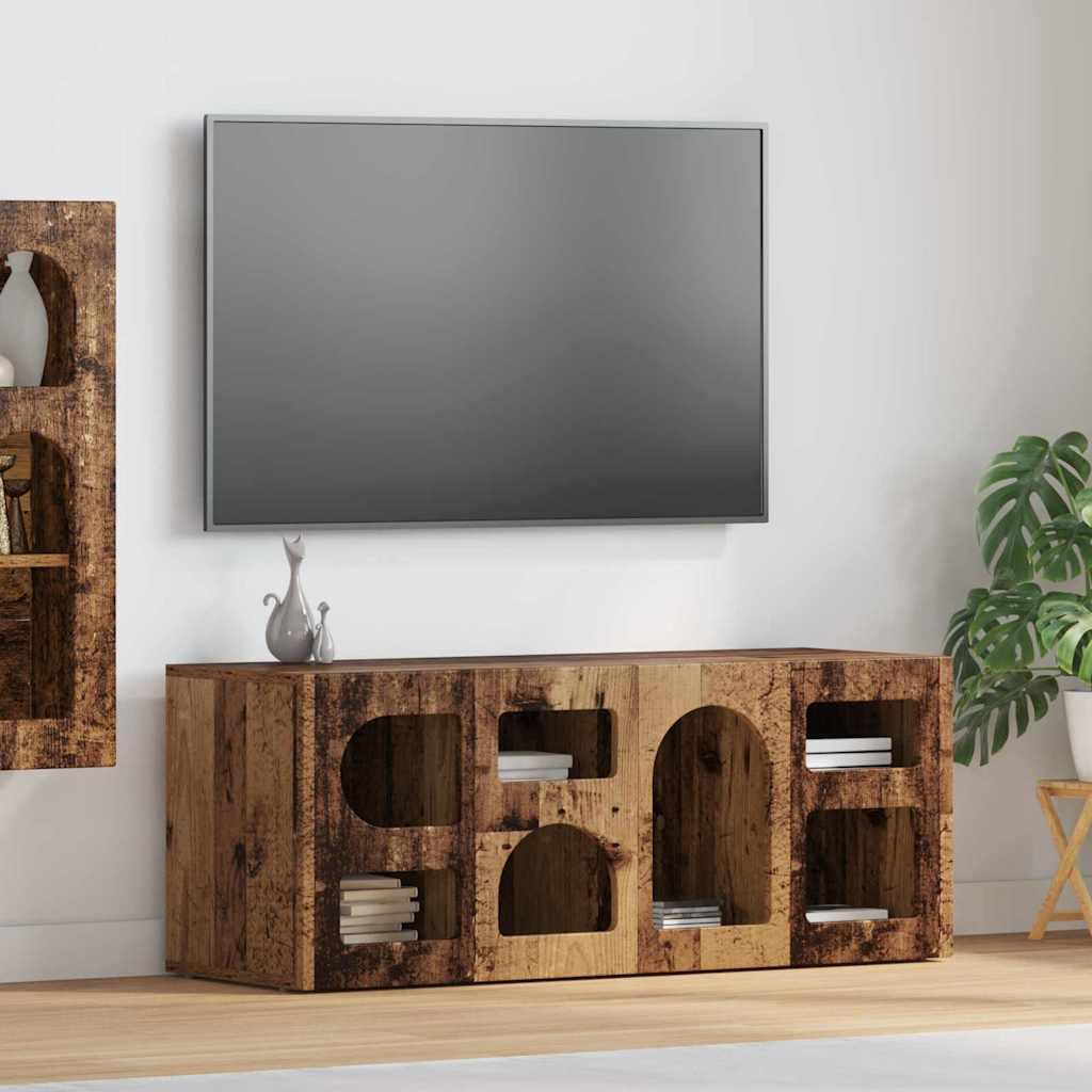 Tv-skab 100 X 35 X 40 Cm Konstrueret Træ - Gammelt træ