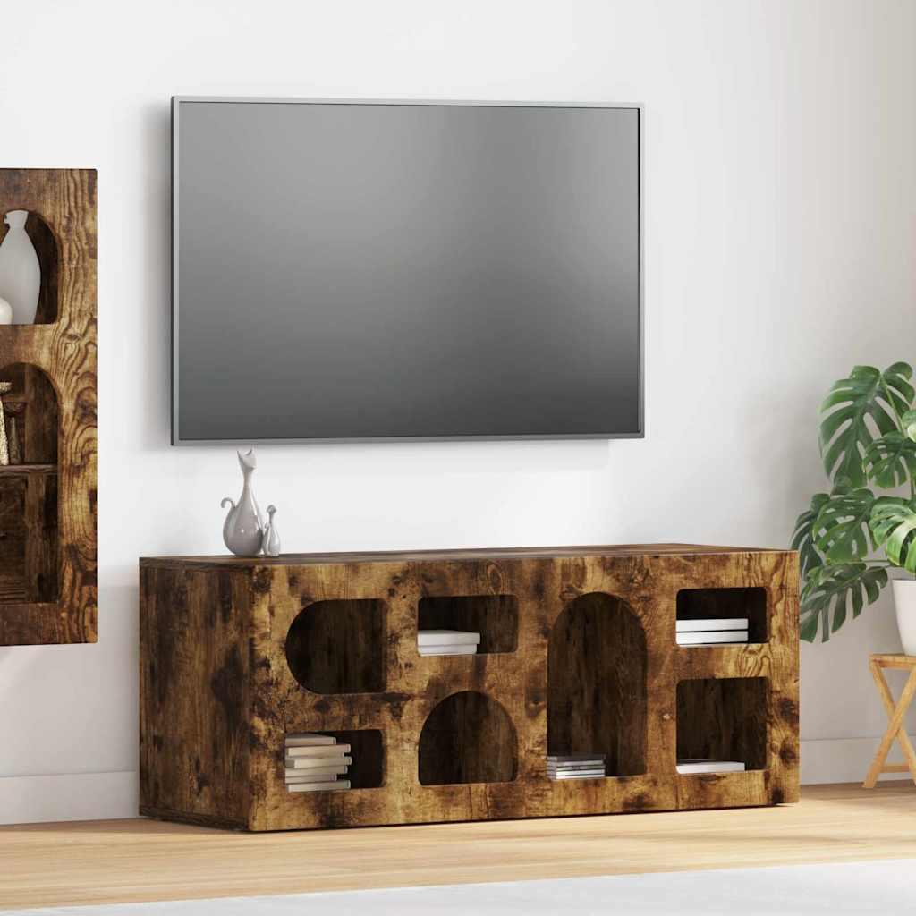 Tv-skab 100 X 35 X 40 Cm Konstrueret Træ - Røget eg