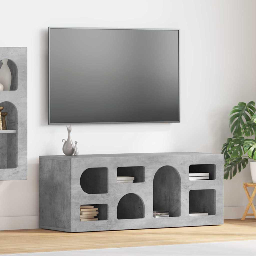 Tv-skab 100 X 35 X 40 Cm Konstrueret Træ - Betongrå