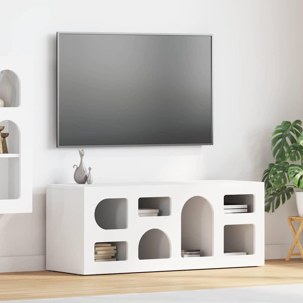 Tv-skab 100 X 35 X 40 Cm Konstrueret Træ - Hvid