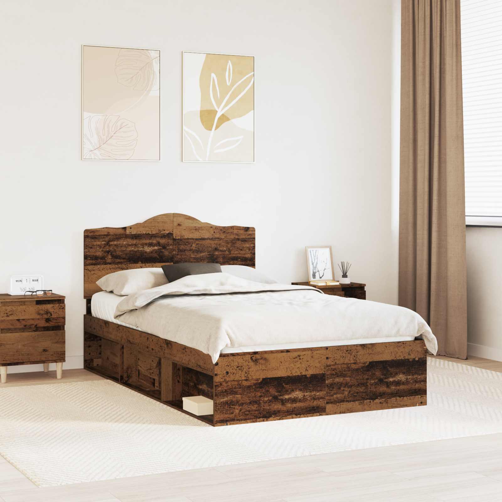 Sengestel Gammelt træ 120 x 200 cm Massiv fyrretræ