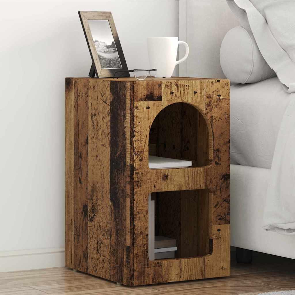 Sengebord 2 stk Gammelt træ 29,5 x 35 x 50 cm Konstrueret træ