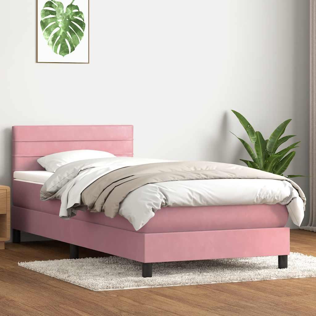 Kontinentalseng med madras lyserÃ¸d 90x210 cm flÃ¸jl