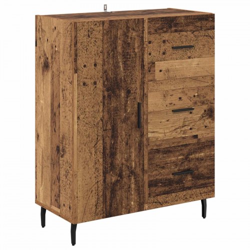 Highboard i gammelt træ med 3 skuffer