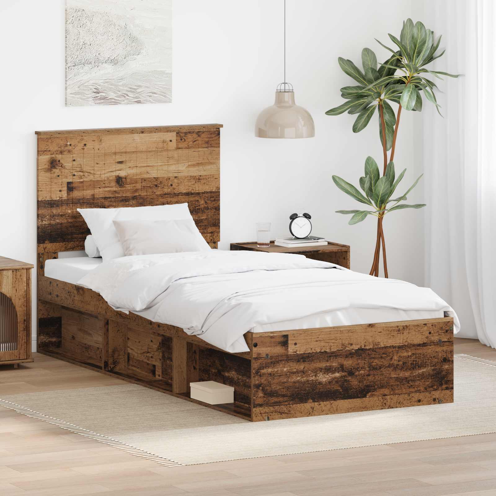 Sengestel Gammelt trÃ¦ 90 x 190 cm Massiv fyrretrÃ¦