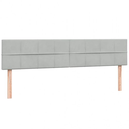 Kontinentalseng med madras 180x220 cm fløjl lysegrå