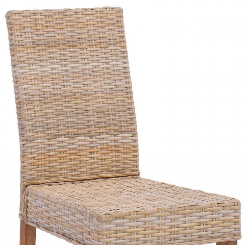 Spisestuestol 2 stk Naturfarvet 45 x 54 x 93 cm Massiv Mahogni
