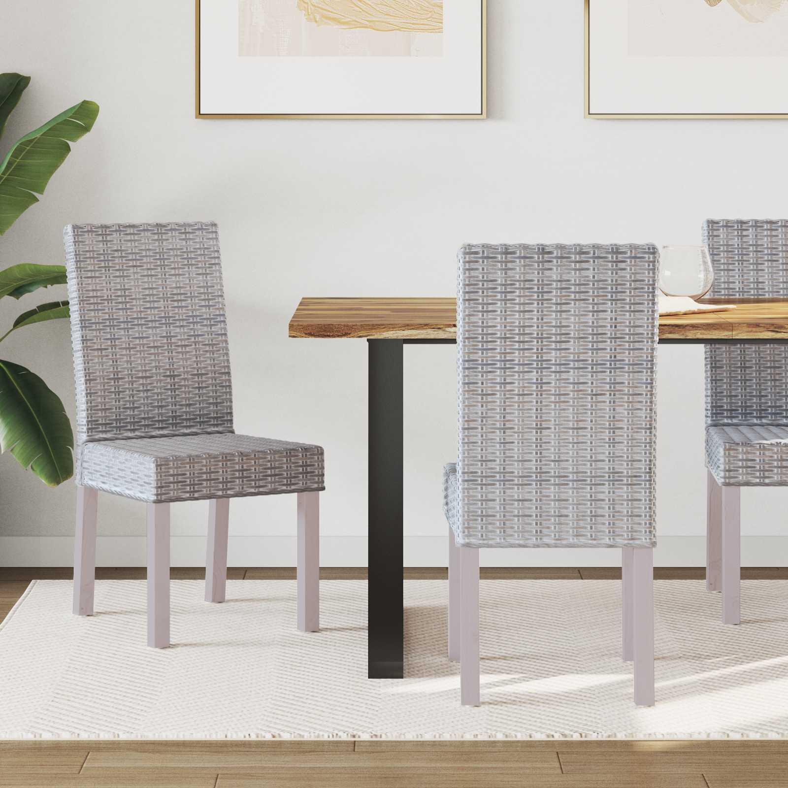 Spisestuestol 2 stk Hvidvask 45 x 54 x 93 cm Massiv Mahogni