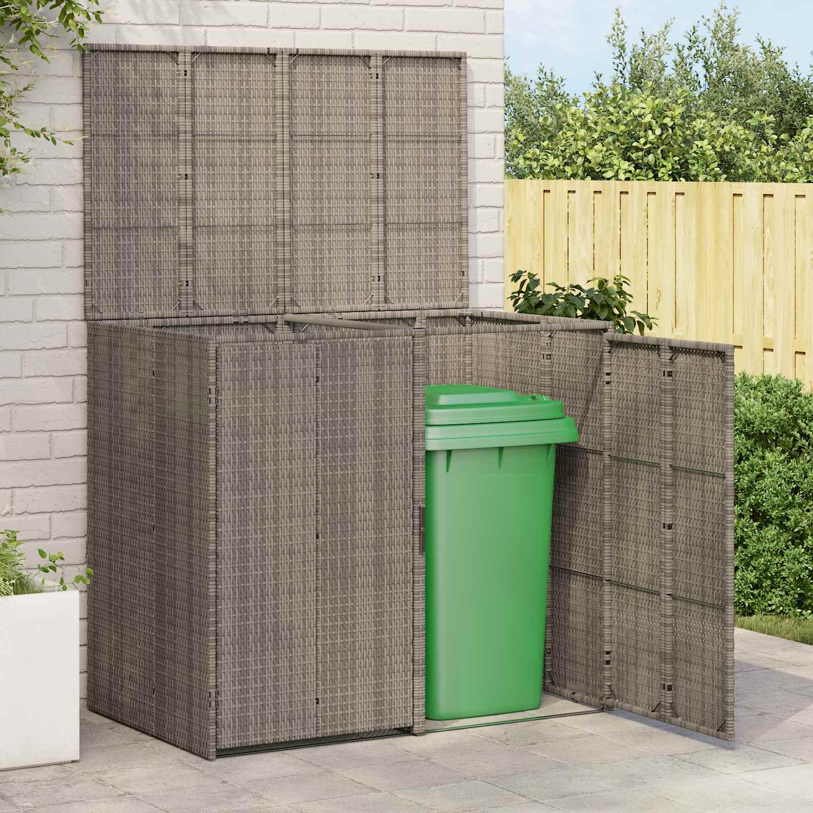 Affaldsbin boks 2 pcs Grå 130 x 80 x 115 cm Polyethylen