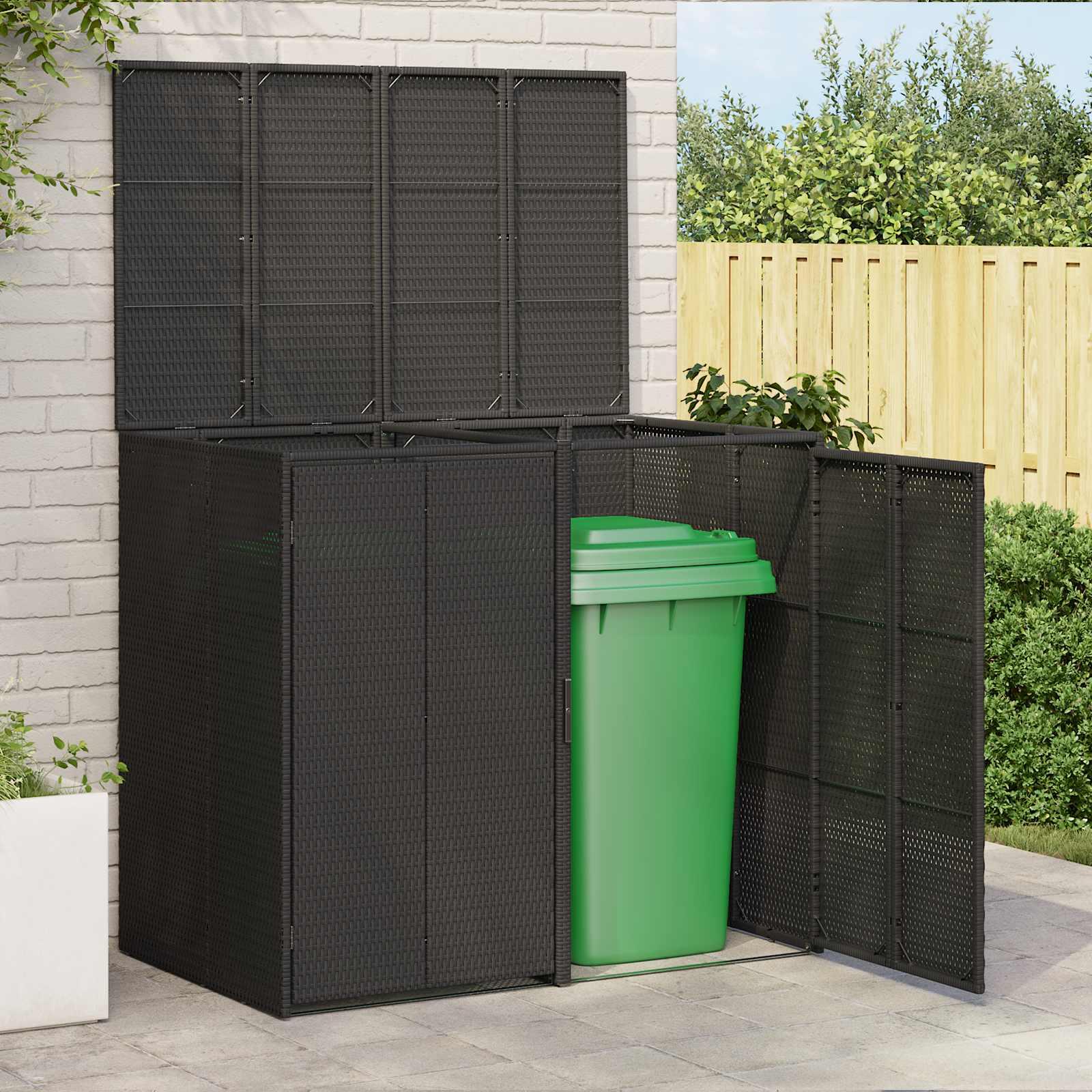 Affaldsbin boks 2 pcs Sort 130 x 80 x 115 cm Polyethylen