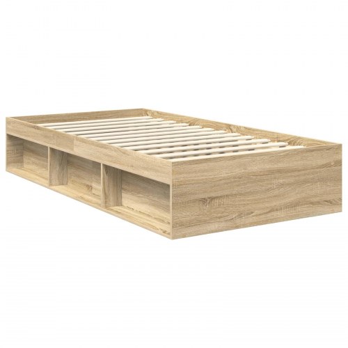 Sengestel 100 x 200 cm med hovedgærde - Sonoma-eg