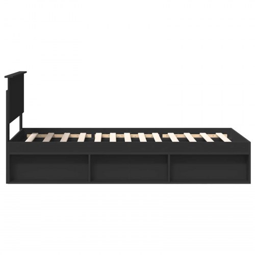 Sengestel med hovedgavl - sort 90 x 190 cm