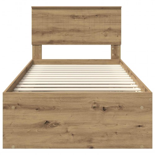 Sengestel i artisan-eg 90 x 200 cm med hovedgavl