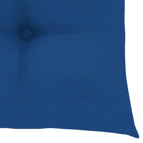Foldbare havestole i massivt teak med blå hynder - 6 stk.