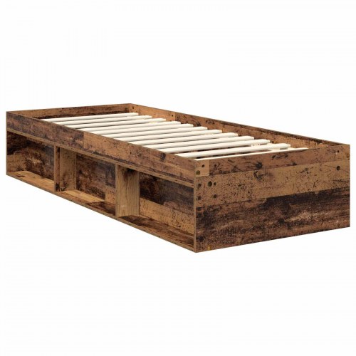 Sengestel med opbevaring 75 x 190 cm - Gammelt træ