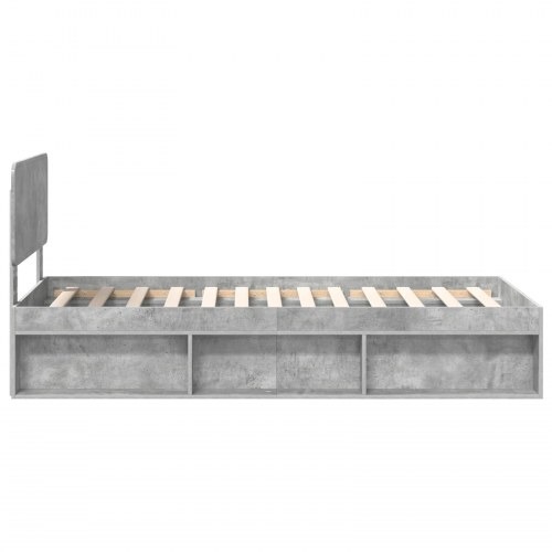 Sengestel med hovedgærde - betongrå 90 x 200 cm