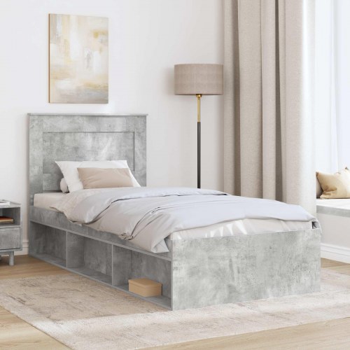 Sengestel betongrå 90 x 200 cm i konstrueret træ