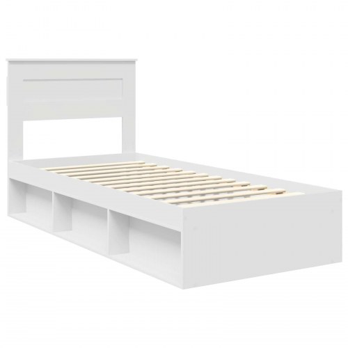 Sengestel hvid 75 x 190 cm med hovedgærde