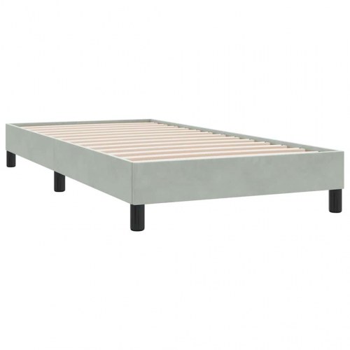 Kontinentalseng med madras 100x210 cm fløjl lysegrå