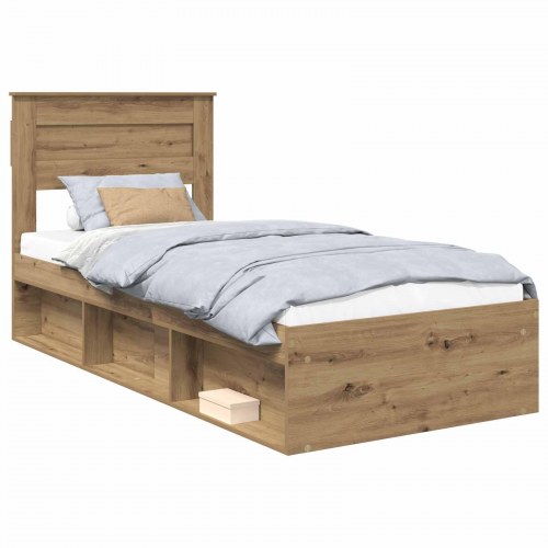 Sengestel med hovedgærde Artisan eg 90 x 200 cm Massiv fyrretræ