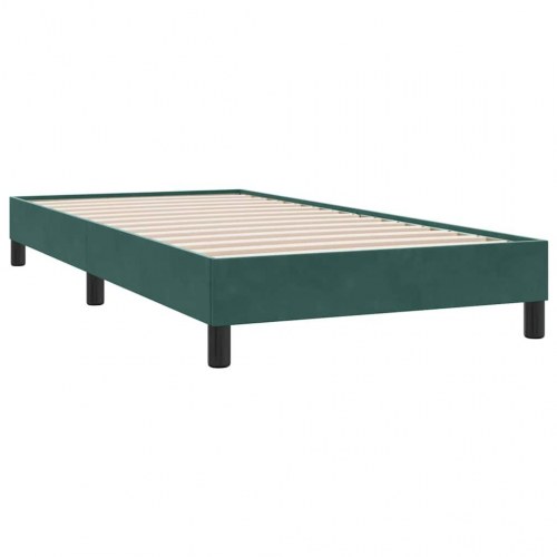 Kontinentalseng med madras mørkegrøn 90x210 cm fløjl