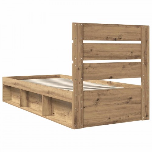 Sengestel i artisan eg 100 x 200 cm med hovedgærde