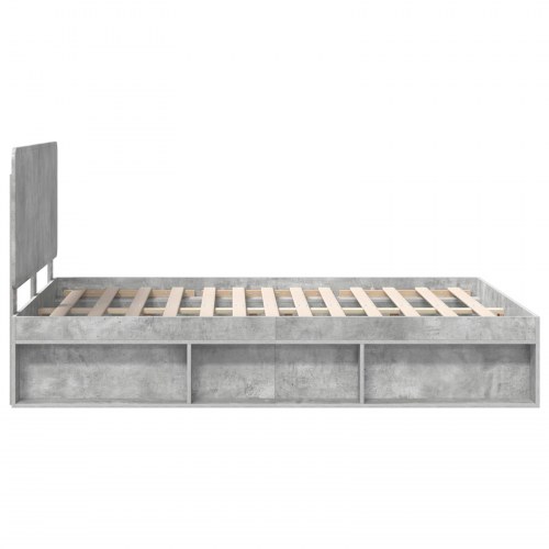 Sengestel betongrå 140 x 200 cm med hovedgærde