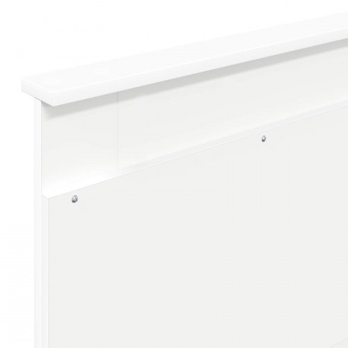 Sengestel med hovedgærde hvid 100 x 200 cm i massiv fyrretræ