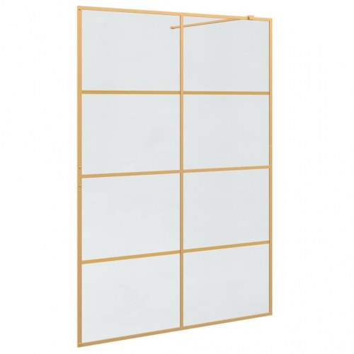 Walk-in brusevæg i hærdet glas - guld 140 x 195 cm
