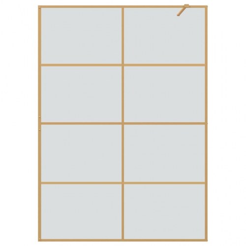 Walk-in brusevæg i hærdet glas - guld 140 x 195 cm