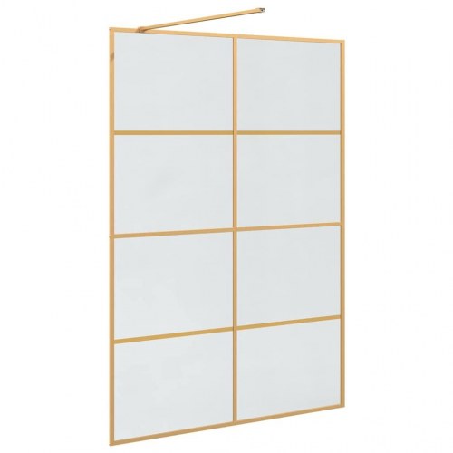 Walk-in brusevæg i hærdet glas - guld 140 x 195 cm