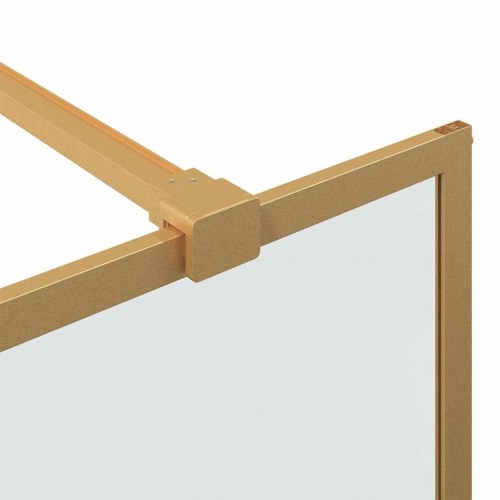 Walk-in brusevæg i hærdet glas - guld 140 x 195 cm