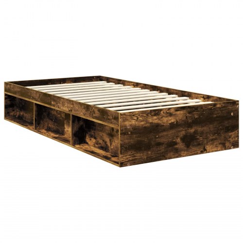Sengestel med hovedgærde - røget eg - 100 x 200 cm