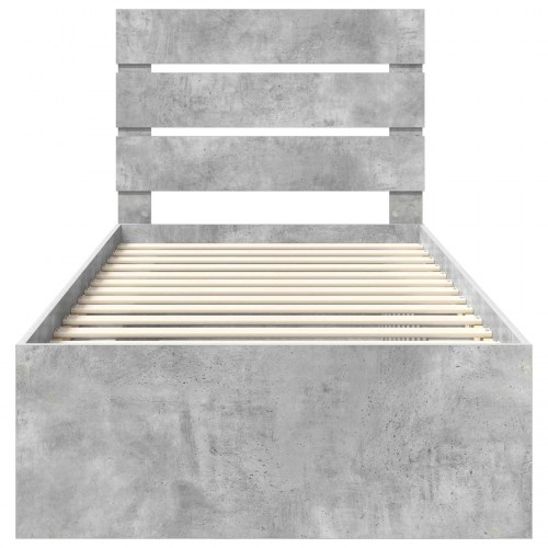 Sengestel med hovedgærde - beton grå 100 x 200 cm