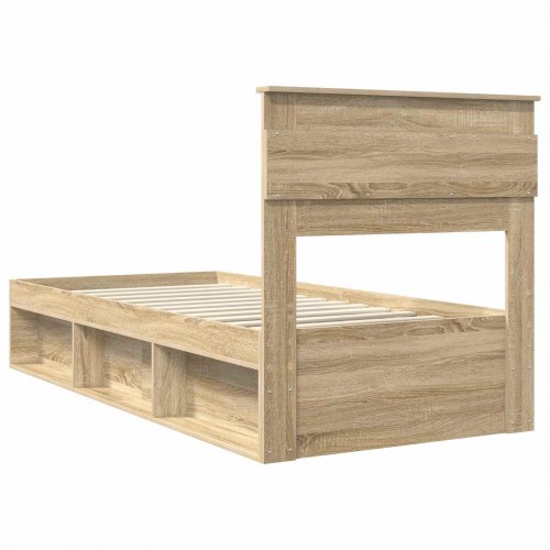 Sengestel med hovedgærde Sonoma 90 x 190 cm Massiv fyrretræ