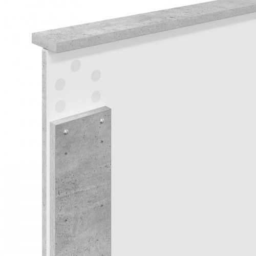 Sengestel med hovedgærde - beton grå 75 x 190 cm