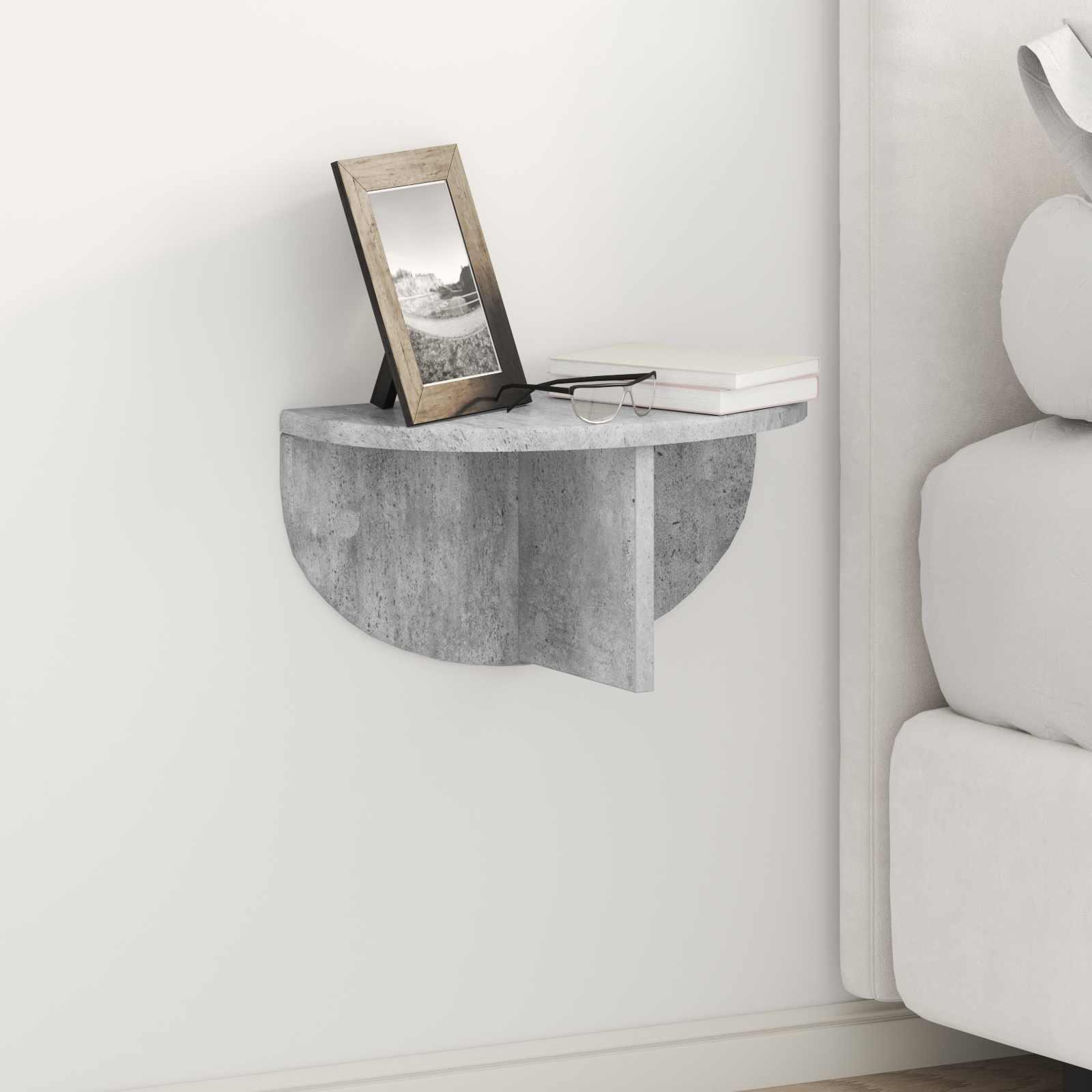 Væghylder 2 stk - beton grå 38 × 19 × 19 cm i konstrueret træ