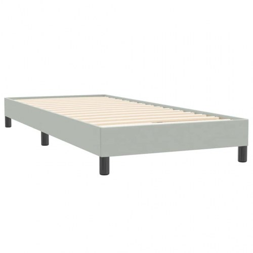Kontinentalseng uden madras 100×220 cm - fløjl, lysegrå