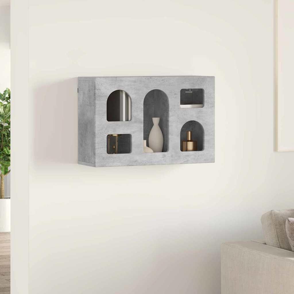 Hængeskab med hylde Beton Grå 60 x 20 x 40 cm Konstrueret træ