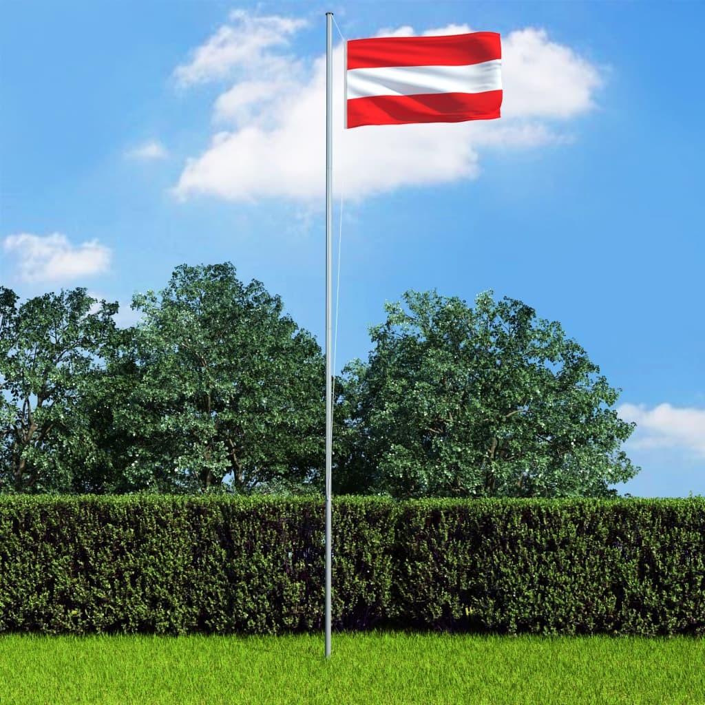 Østrig flag og flagstang 4 m aluminium