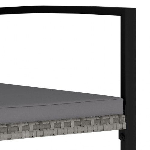 Spisebordssæt til haven 9 dele polyrattan grå